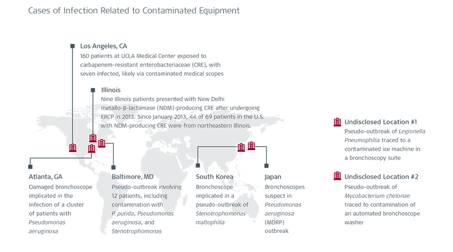 Map showing infections